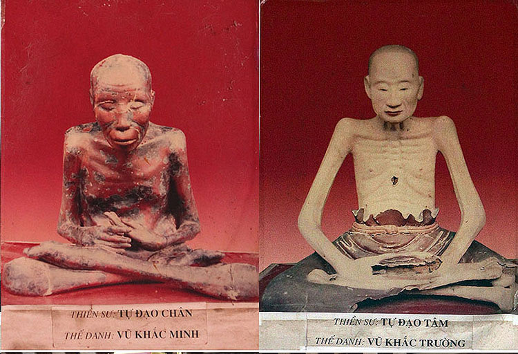 Toàn thân xá lợi của thiền sư Vũ Khắc Minh được thờ tại chùa Đậu
